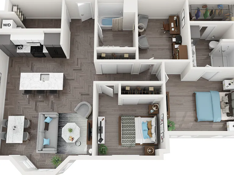 2X2 Den floor plan Mercato Grove