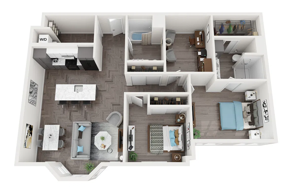 Floor plan 2X2 Den