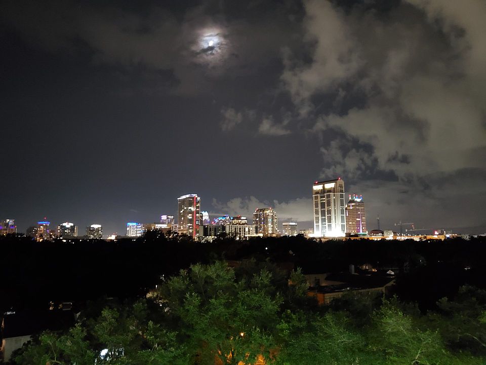 Balcony night sky cityscape