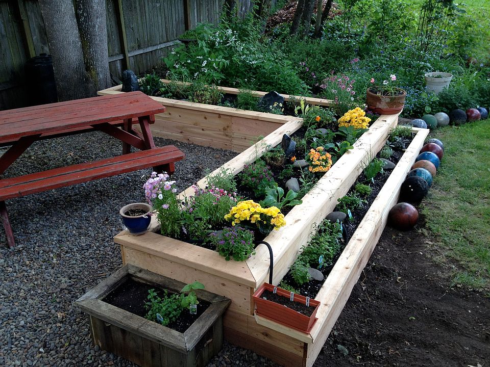 New raised flower beds