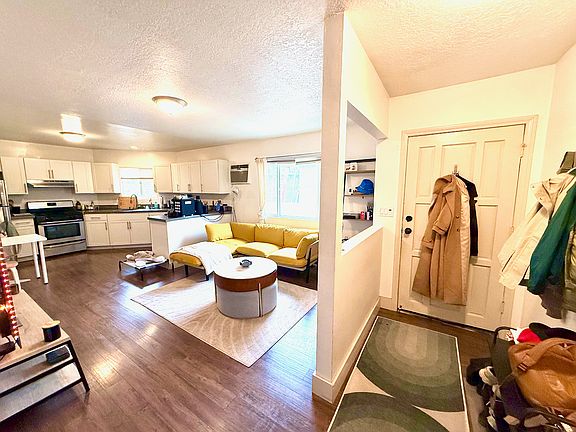 mudroom and living room