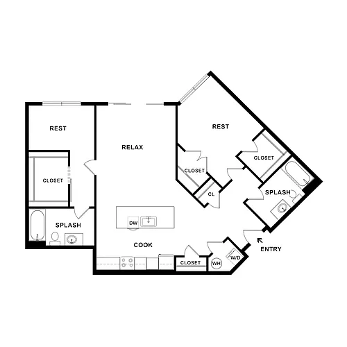 Floor plan 2 Bed/2 Bath-Conductor