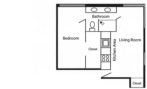 Floor plan Large one bedroom