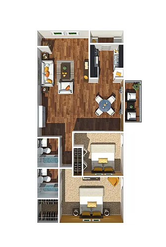 Floor plan Two Bedroom | Two Bathroom