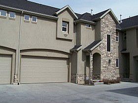 Bueatiful stone and stucco exterior.
