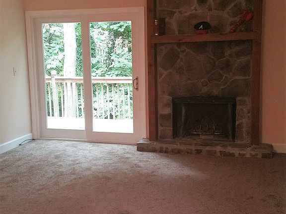 LR and stone faced fireplace