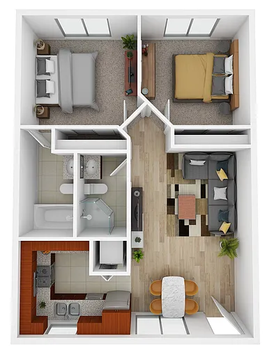 Floor plan 2x2B