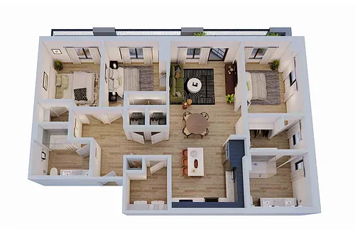 Floor plan 3 Bed/2 Bath-C2