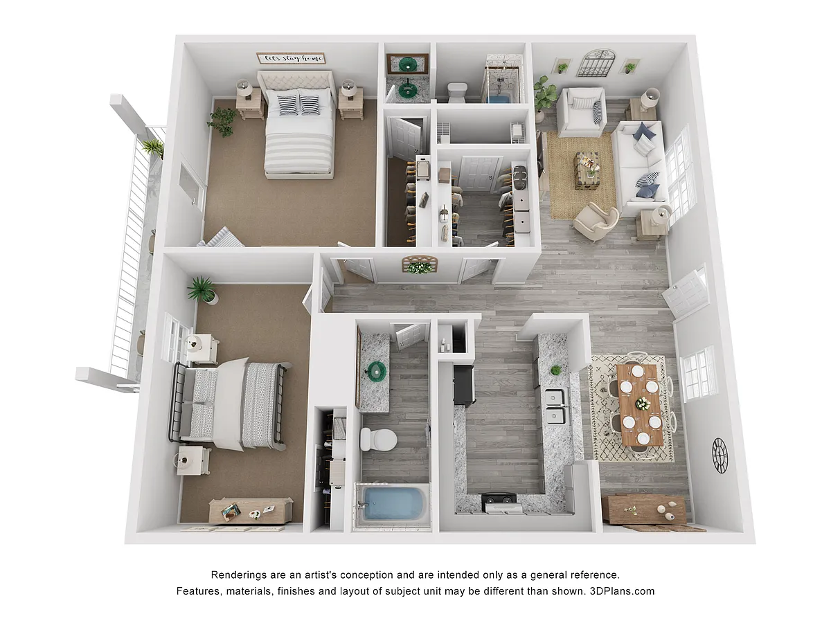 Floor plan 2x2B Luxury Rehab 960 sq ft