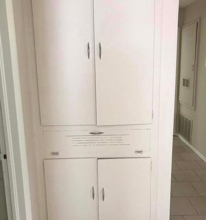 Extra storage by the bathroom