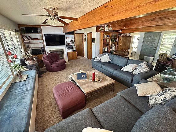Living room with lake view
