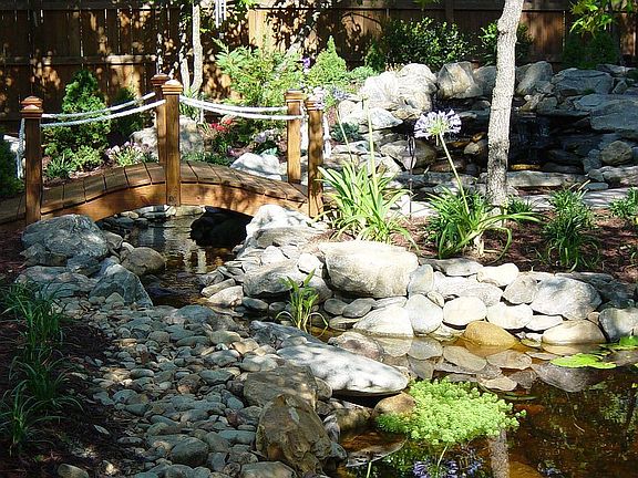 Waterfall and bridge