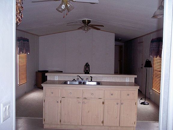 Sink area and living room