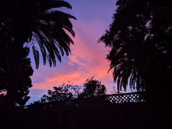 View from porch at sunset