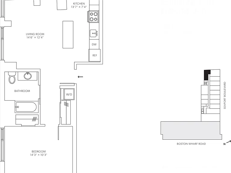 Watermark Seaport - A4L - 1 Beds - 1 Baths - 684 Sq. ft.