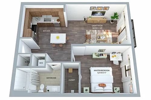 Floor plan 1 Bedroom