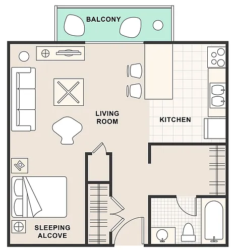 Floor plan Studio Open