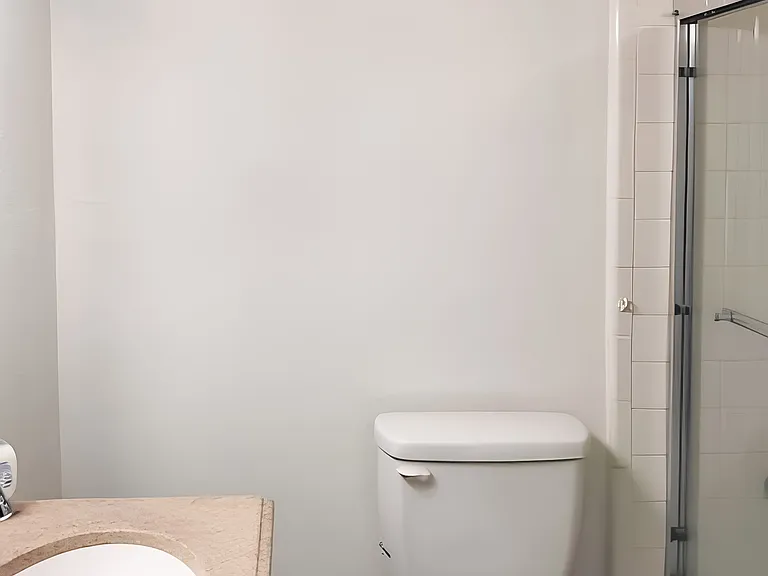 Quiet second bathroom, renovated countertops