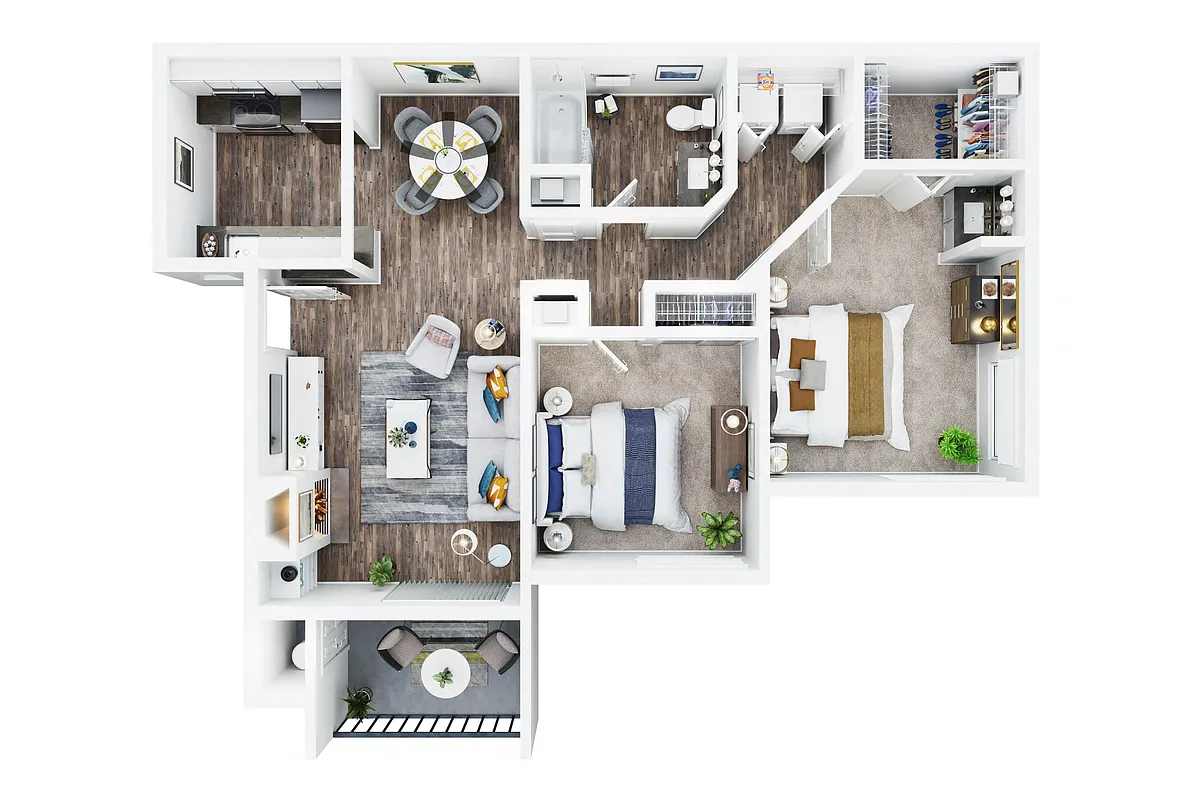 Floor plan 2 Bedroom 1 Bath