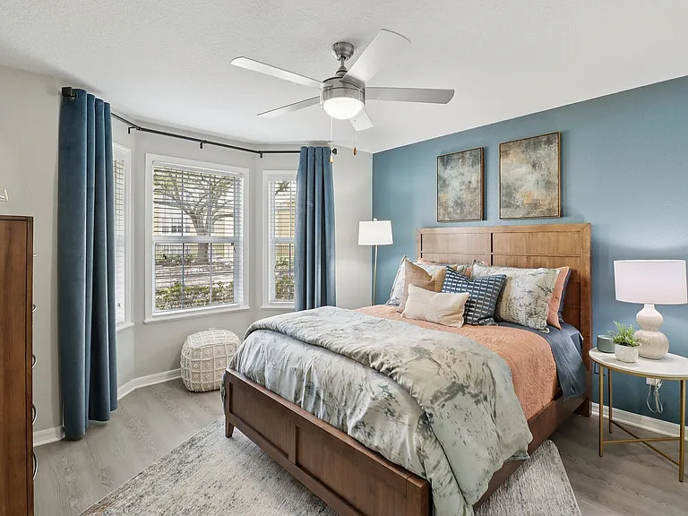 Bright and spacious bedroom with plenty of natural light
