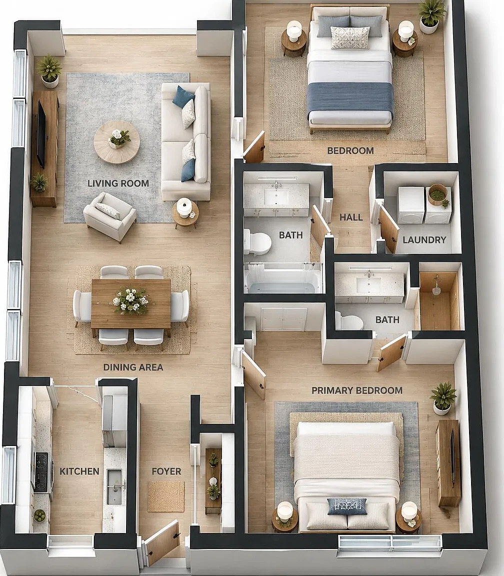 2 bed, 2.0 bath, 970 sqft, $2,250 — Photo 3