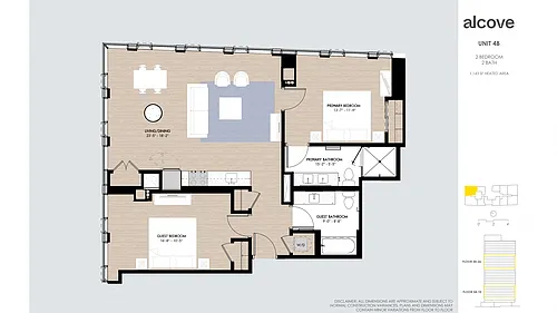 Floor plan Alcove Two Bedroom 04 Tier 2