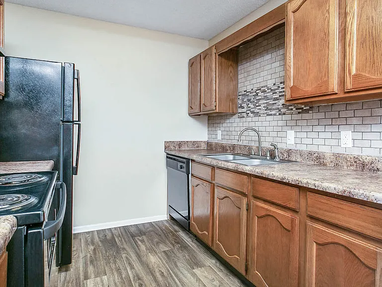 Double Galley Kitchen Layouts with Tile Backsplash
