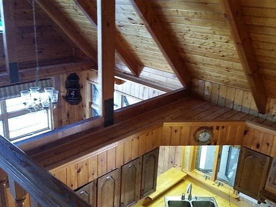 looking down from catwalk