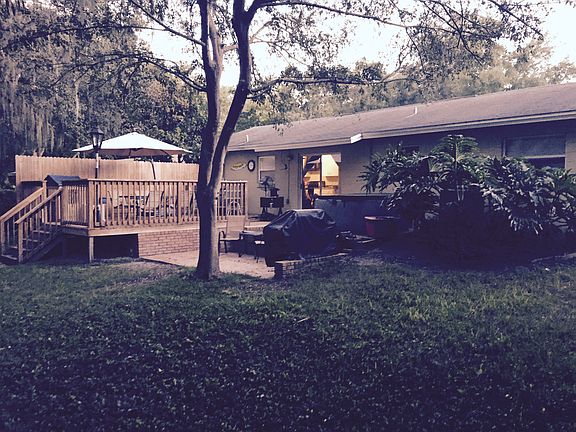 Peaceful back yard deck