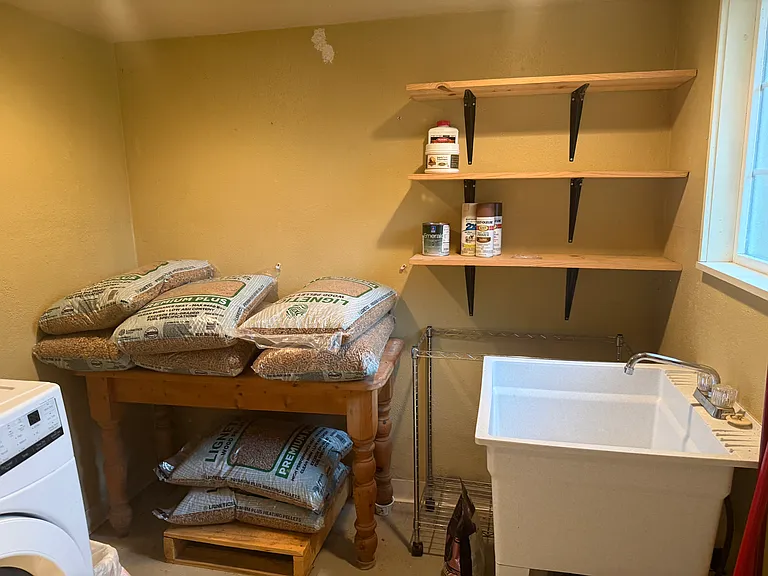 laundry room below house