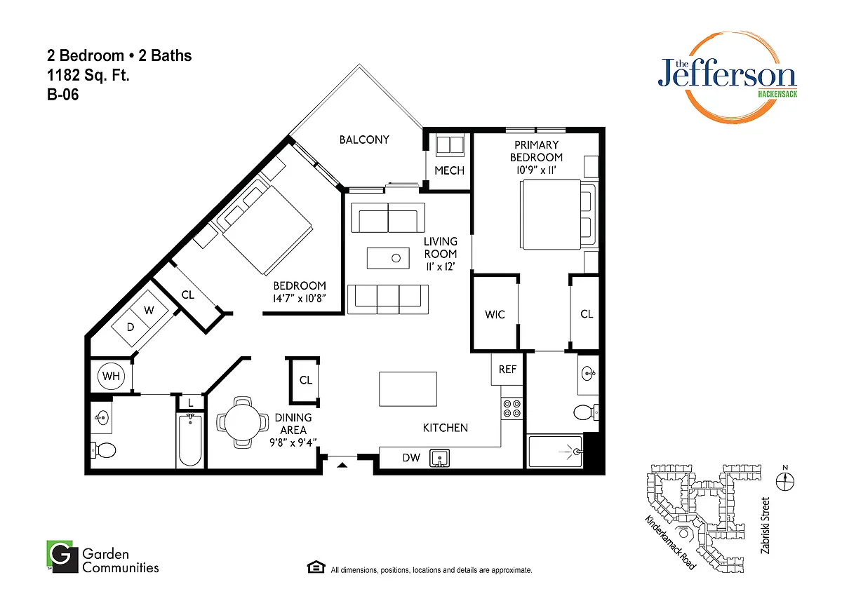 Floor plan $3.05/sq.ft. - B-06 Two Bedroom