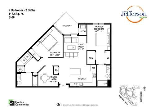Floor plan $3.05/sq.ft. - B-06 Two Bedroom