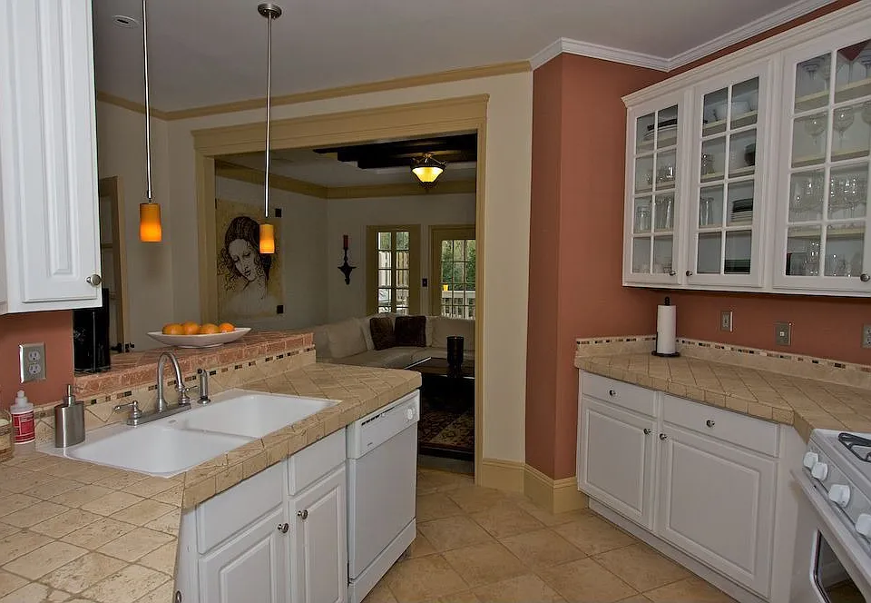 the kitchen 