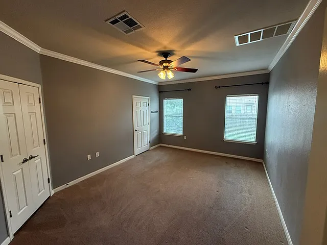 View of master bedroom from entry doorway