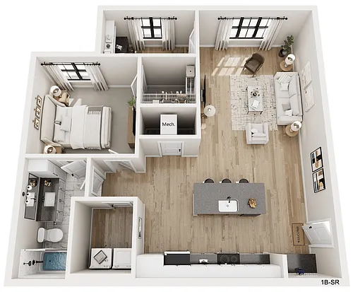 Floor plan 1B-SR