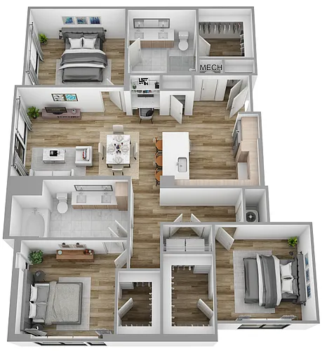 Floor plan N | 3 Bed | 2 Bath