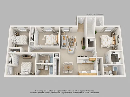 Floor plan Four Bedroom Three Bath