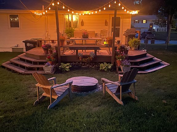 String lighted evenings enjoyed on the back deck!