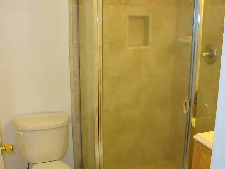 Bathroom #2 Shower, sink and toilet