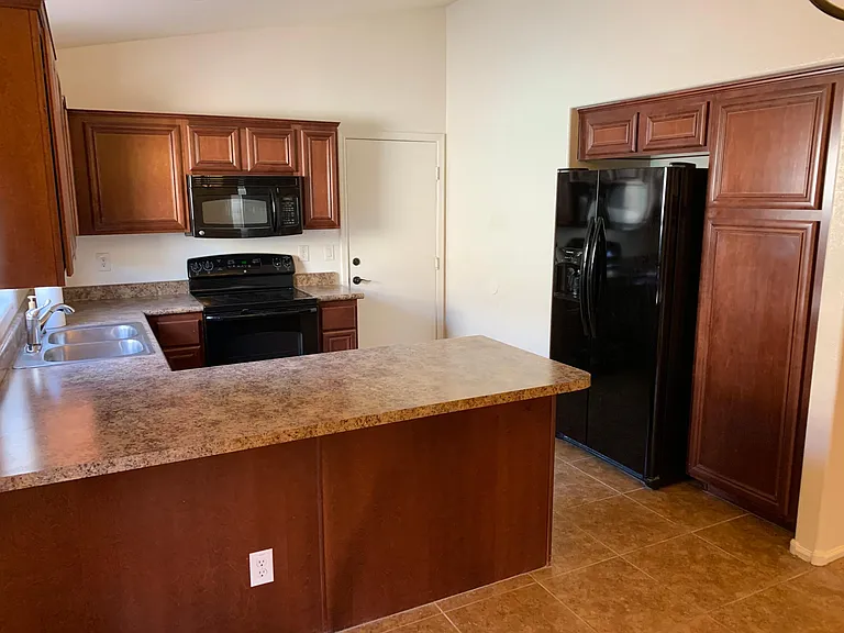 Kitchen with fridge