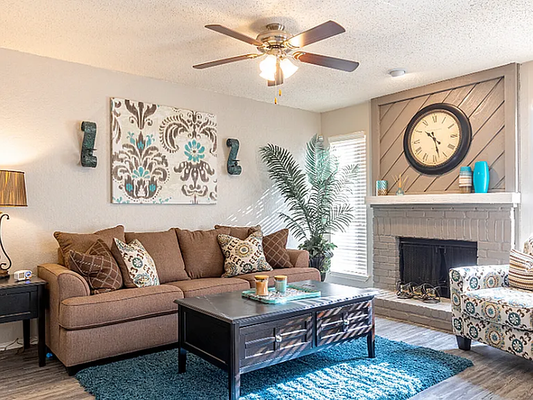 A2 - Classic Living Room with Wood Burning Fireplace