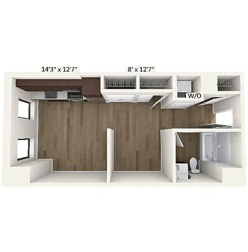 Floor plan S3 | Studio | 1 Bath