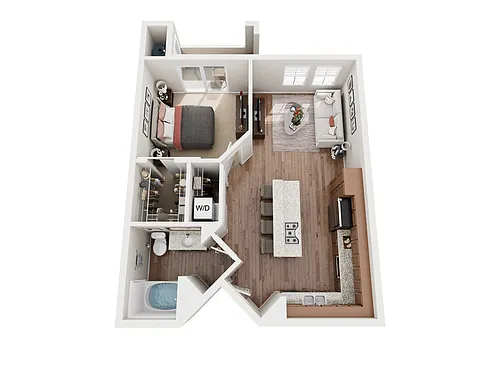 Floor plan 1B Mid Rise