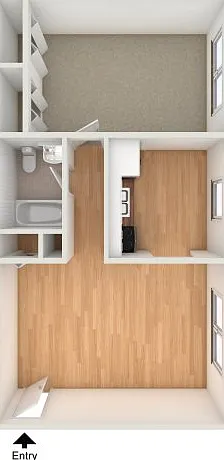 One bedroom floor plan One bedroom floor plan