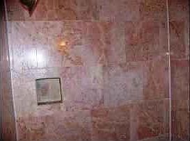 New marble tile in master bath.