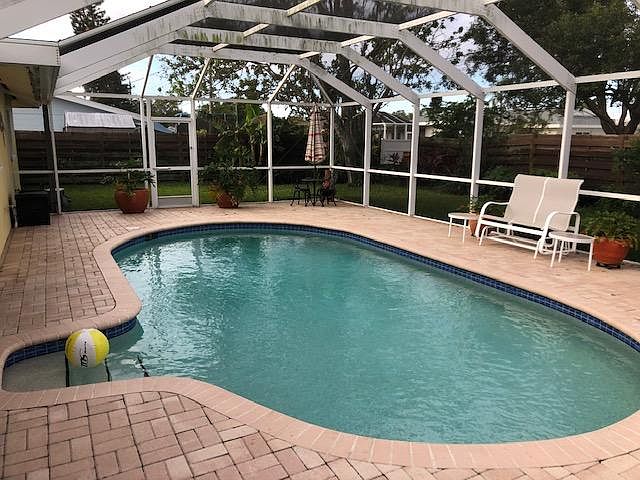 Pool and backyard