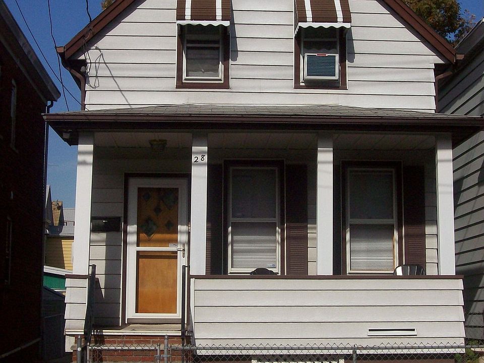 Open porch, new door, aluminum siding