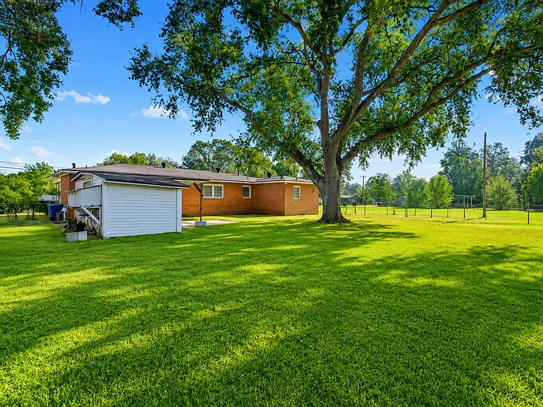 Large fenced in backyard