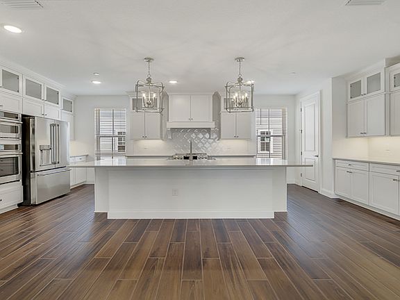 Kitchen with pendant lighting