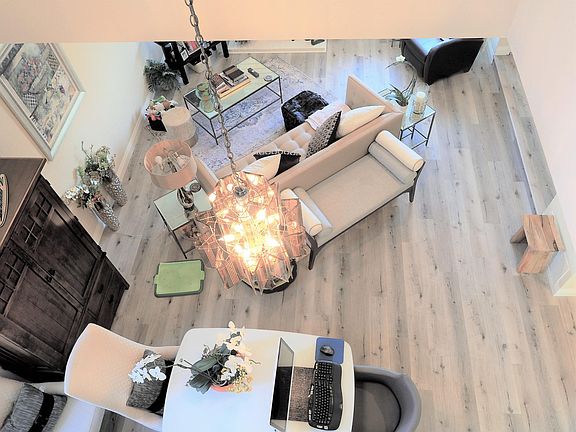 View of living room from second floor.